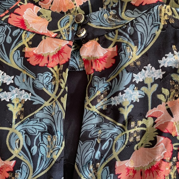 Anthropologie Meadow Rue Blue Pink Gold Top 0 - Picture 7 of 8